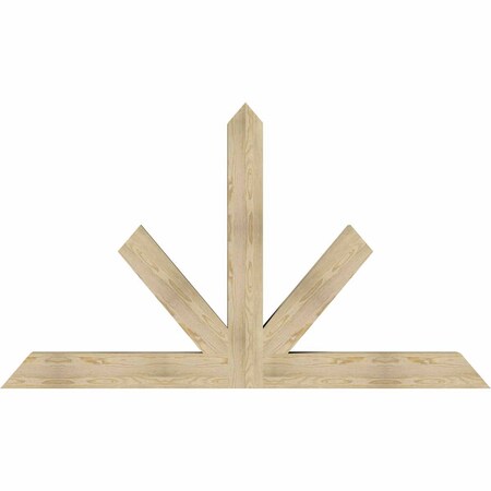 Ekena Millwork Saratoga Rough Sawn Timber Gable Bracket, Douglas Fir, 84"W x 49"H x 6"D x 6"F, 14/12 Pitch GBW084X49X0606SAR00RDF